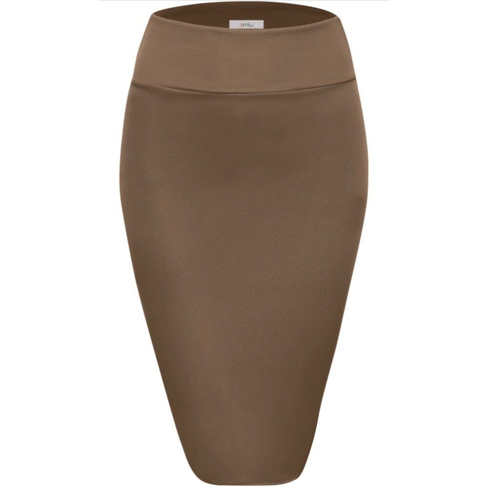 🍒 2/$20 🍒 Scuba Pencil Medium Mocha Bodycon Skirt Like New